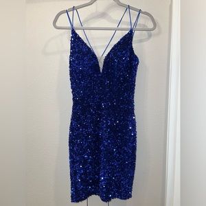 Royal Blue Sequin Homecoming Dress